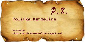 Polifka Karmelina névjegykártya